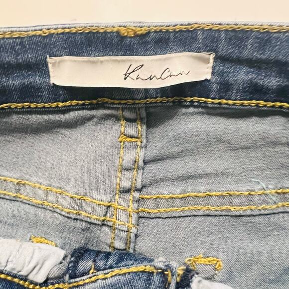 Kancan Tassel Hem Mid Rise Slim Straight Leg Jeans Size 26 - Picture 3 of 8